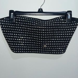 Diamond beaded black tube top